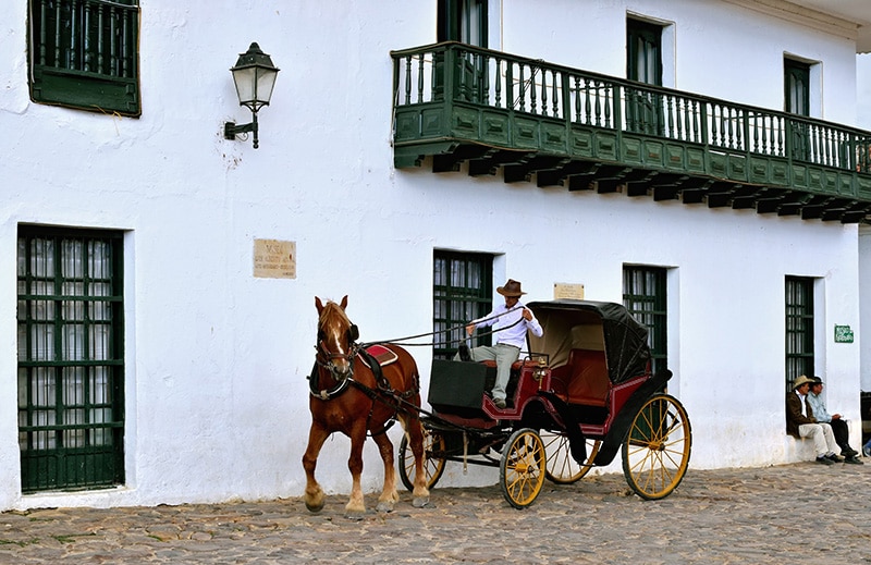 colombie villa de leyva carrosse cheval