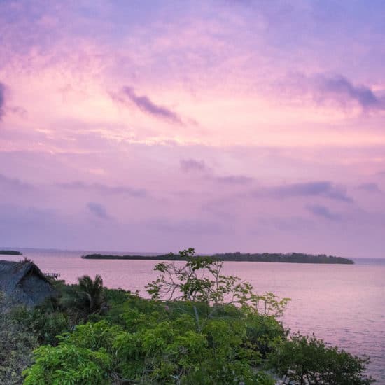 colombie iles baru plage ciel rose