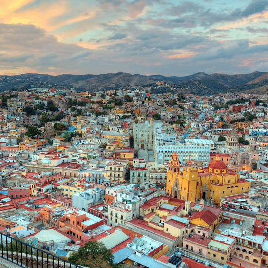 mexique guanajato vue panoramique panorama ville cité couleurs